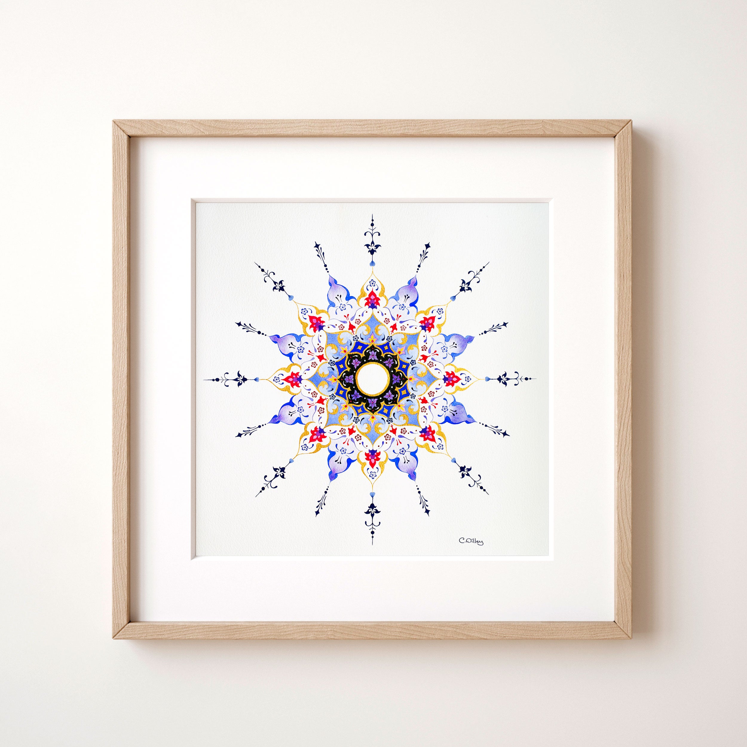 Mandala -Meditation and harmony -ink offers effect- print on archival paper -Custom possible